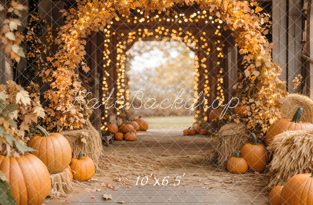 Fall Maple Arch Pumpkins Barn Foto Achtergrond Designed by Emetselch