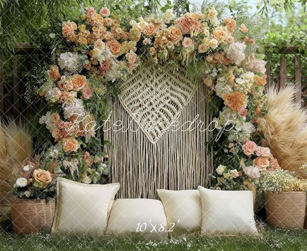 Kate Boho Flower Arch Pillows Garden Backdrop Designed by Mini MakeBelieve