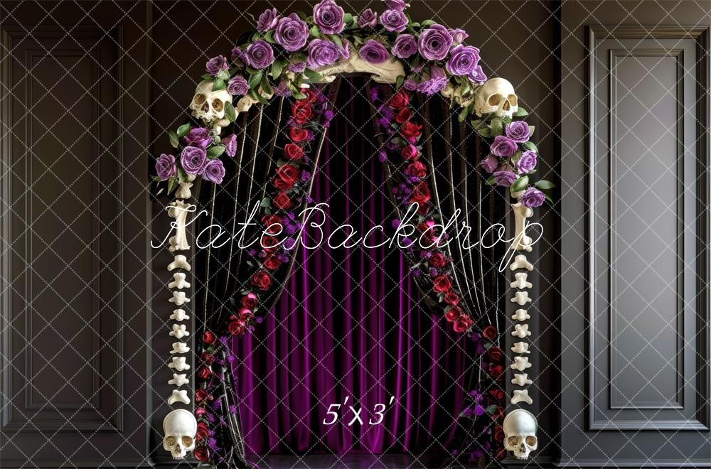 Tenda da Parete con Archi di Fiori e Teschi di Halloween Designed by Mini MakeBelieve