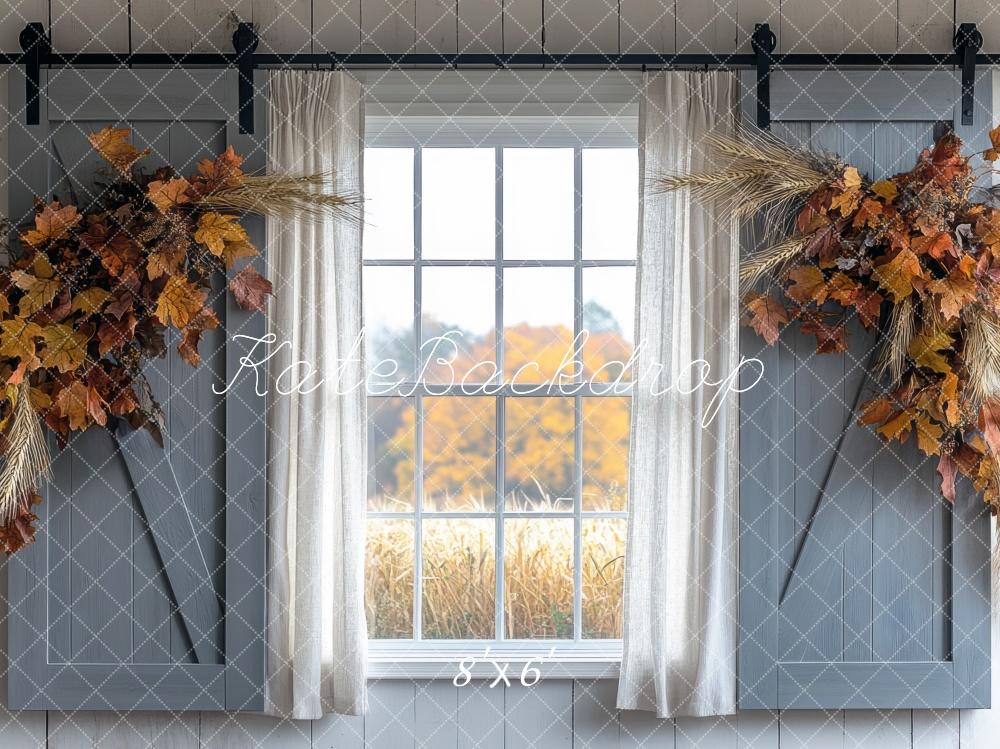 Kate Fall Barn Window Backdrop Designed by Mini MakeBelieve