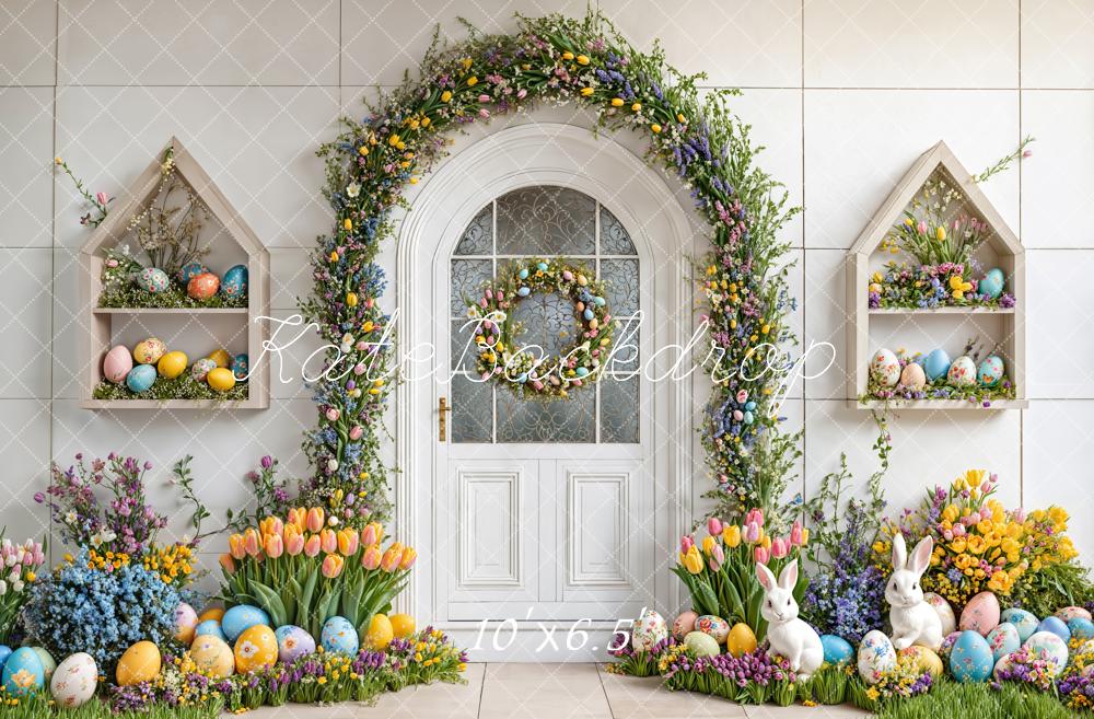 Kate Easter Bunny Floral Arch Backdrop Designed by Emetselch