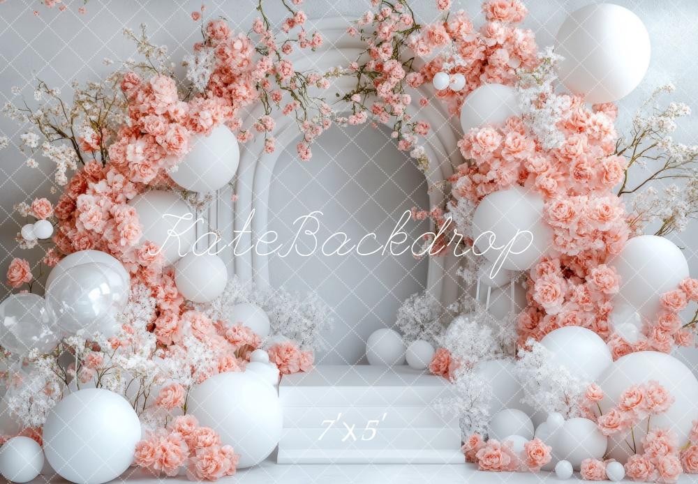 Kate Spring Flower Arch Balloon Pink Backdrop Designed by Emetselch