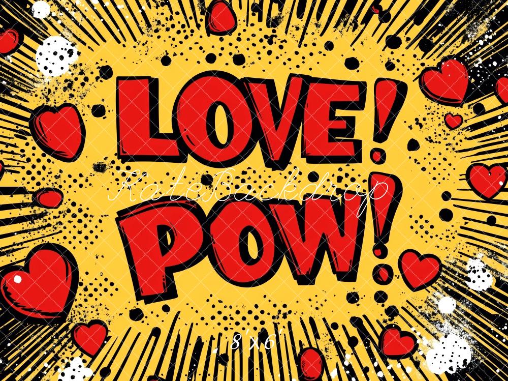 Kate Valentine Comic Pop Art Love Backdrop Designed by Patty Roberts