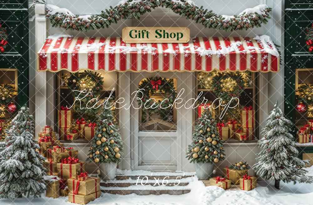 Kerst Geschenk Winkel Sneeuw Foto Achtergrond Designed by Emetselch