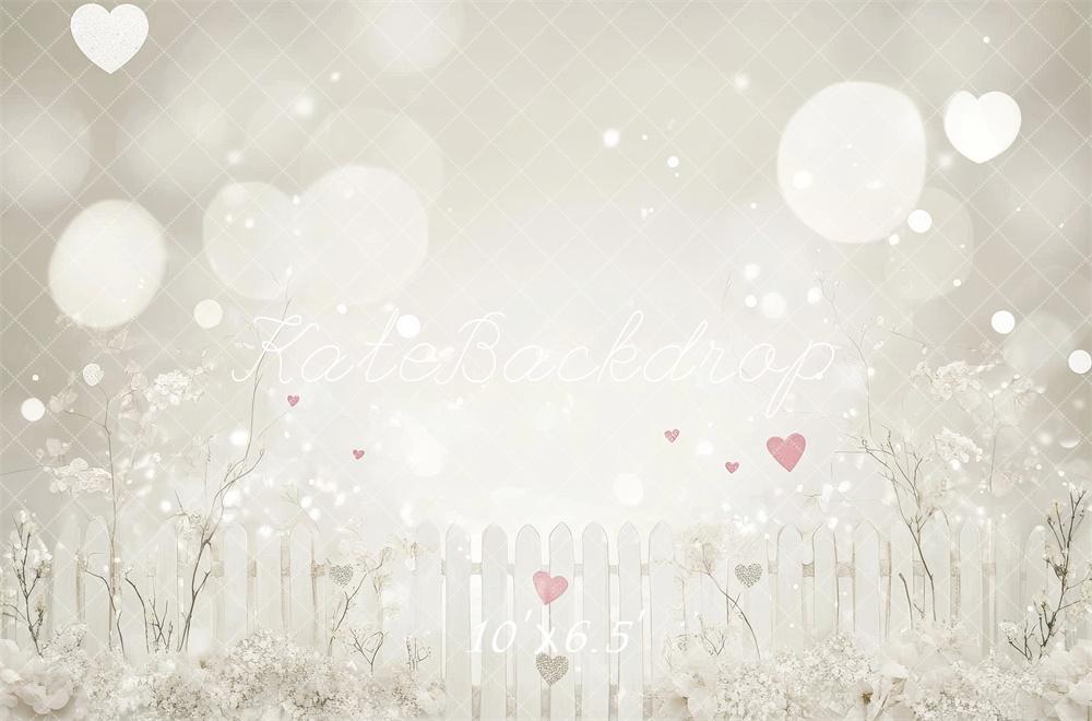 Kate Valentine Bokeh Blossoms Hearts Backdrop Designed by Lidia Redekopp