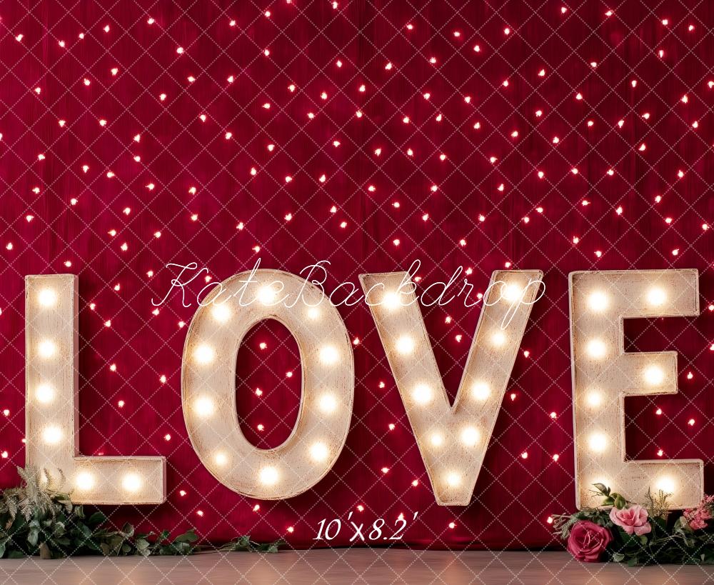 Fondo de pared rojo Love Lights Diseñado por Patty Roberts