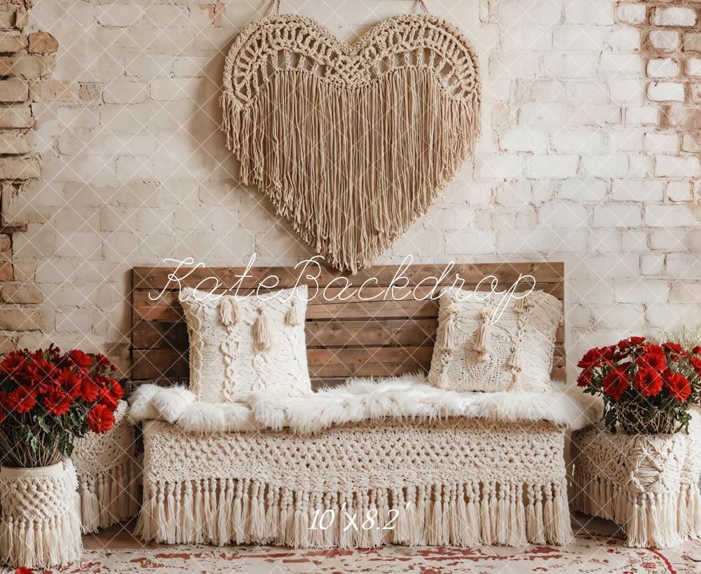 Kate Valentine Boho Heart Vintage Wall Backdrop Designed by Emetselch