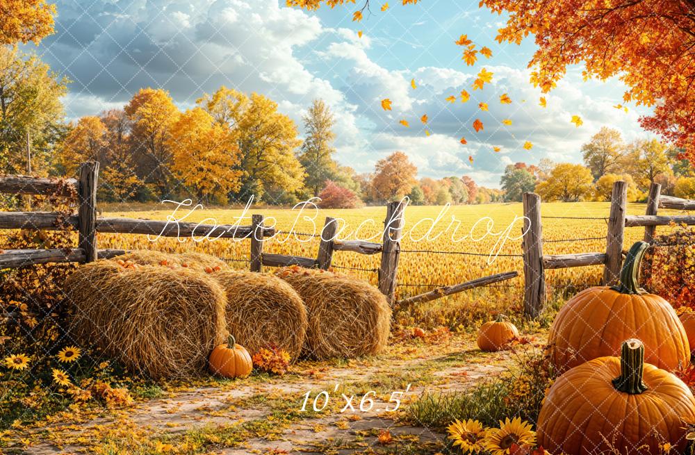 Kate Fall Harvest Pumpkin Field Backdrop Designed by Emetselch