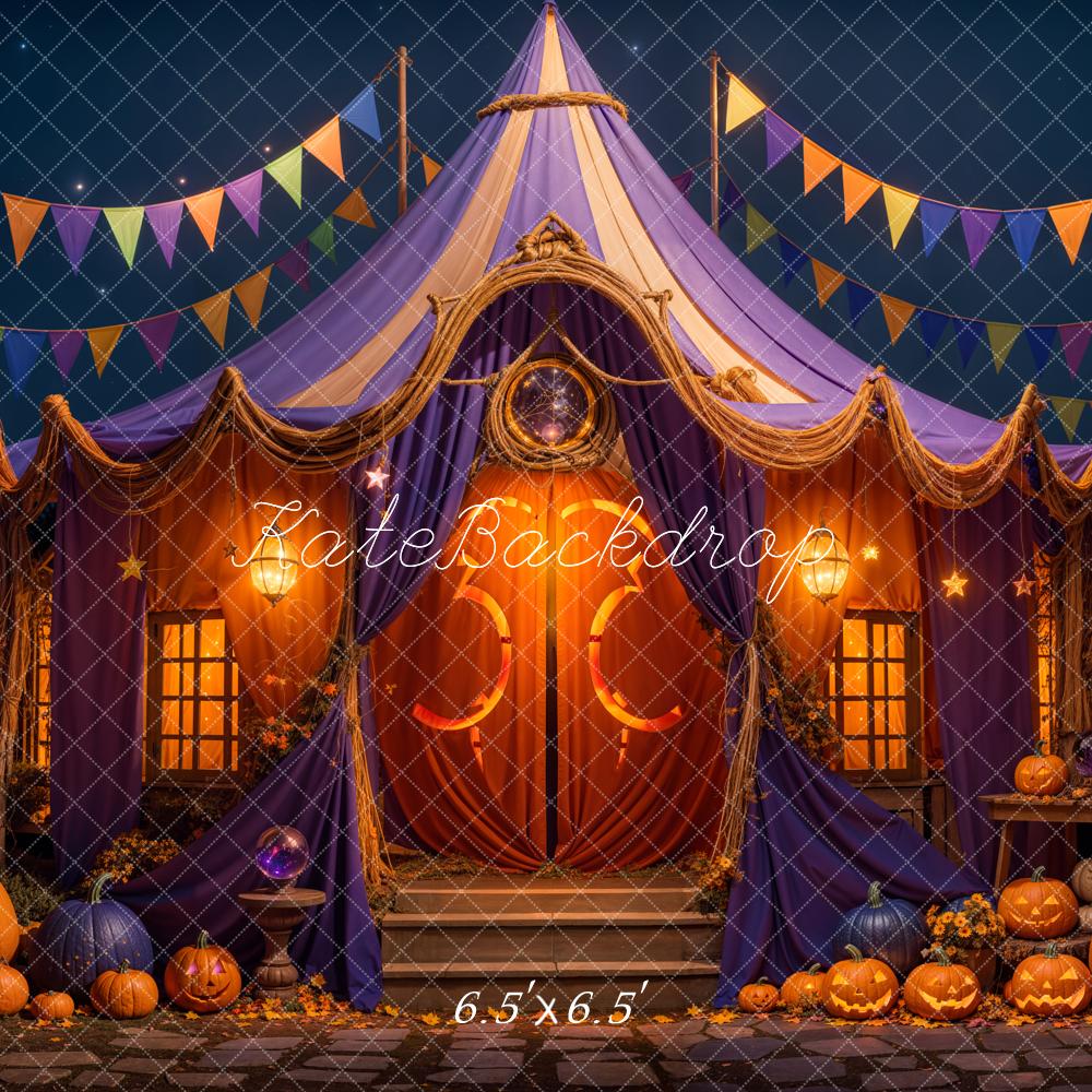 Halloween Night Betoverde Tent Foto Achtergrond Designed by Emetselch