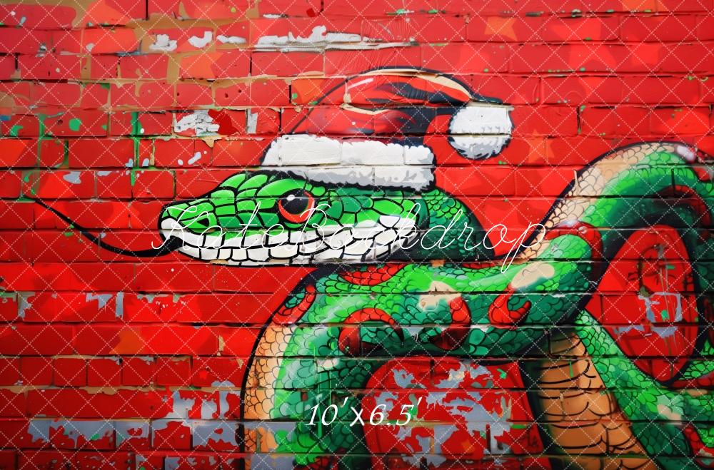 Kate Christmas Snake Graffiti Wall Backdrop Designed by Patty Robert