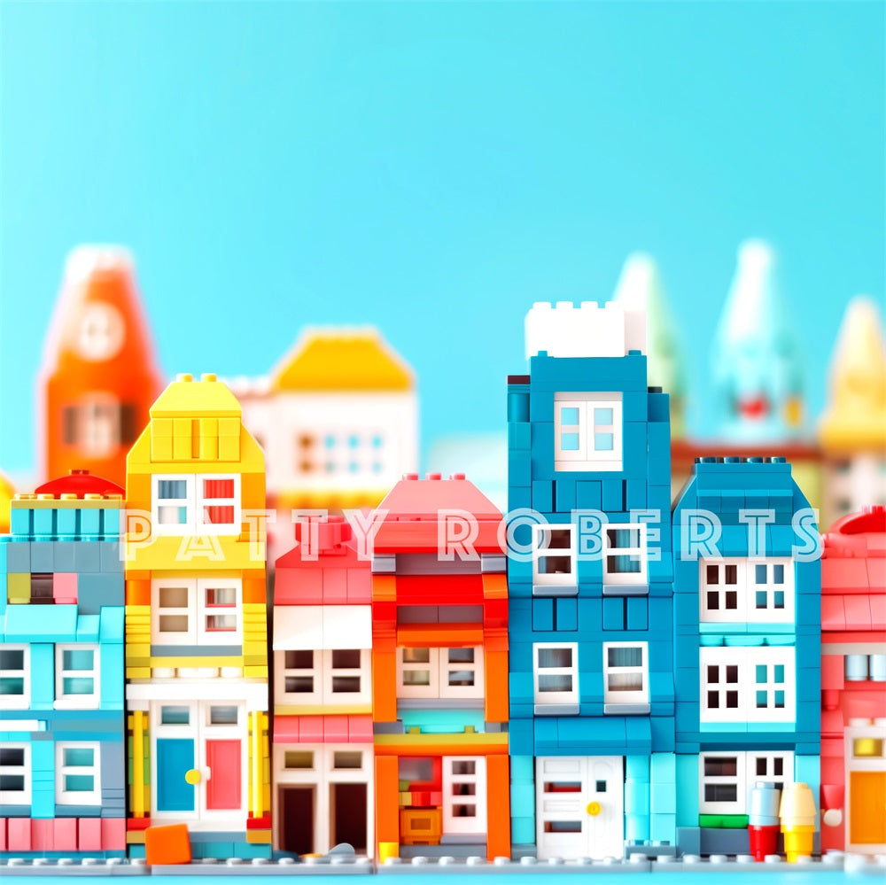 Sfondo Colorful Town Building Blocks Progettato da Patty Robert