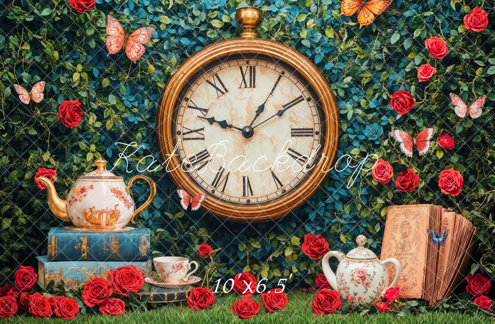 Kate Vintage Clock Tea Party Backdrop Designed by Emetselch