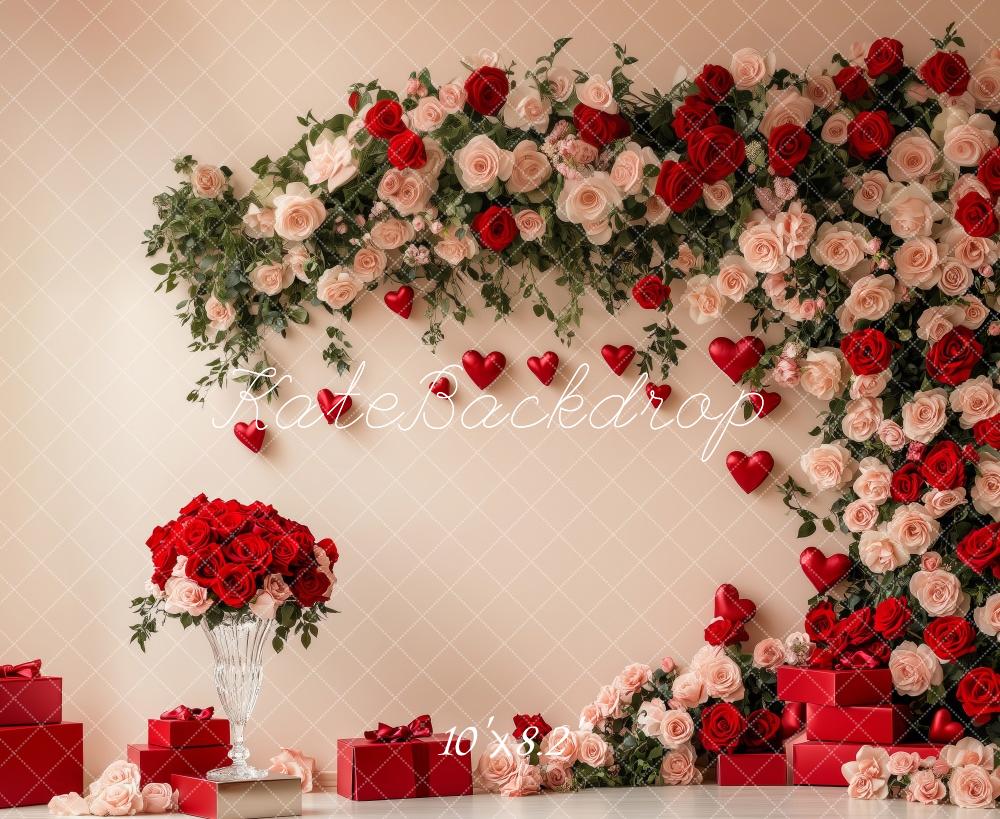 Kate Valentine Roses Heart Gift Backdrop Designed by Patty Roberts