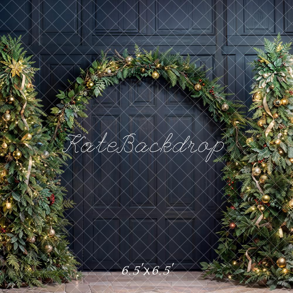 Kate Christmas Tree Arch Black Vintage Wall Backdrop Designed by Emetselch