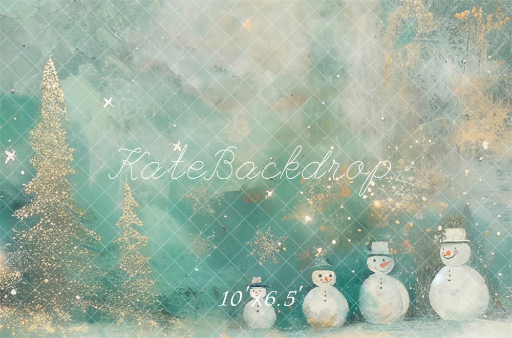 Kate Christmas Winter Snowman Snowflakes Backdrop Designed by Lidia Redekopp