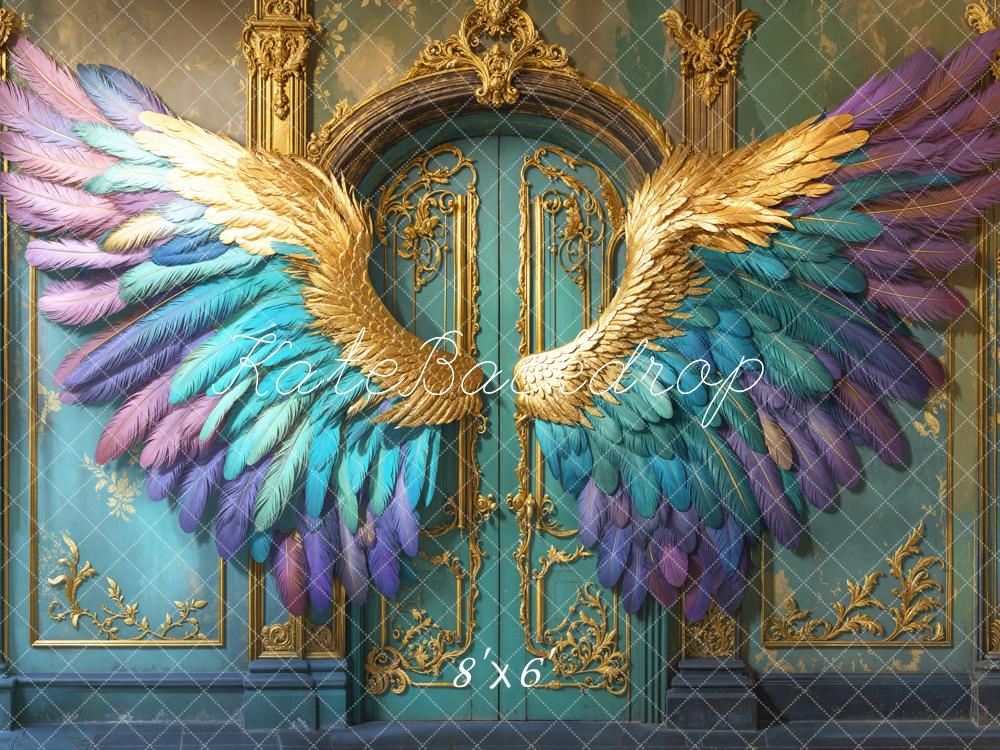 Kate Fantasy Wings Ornate Blue Backdrop Designed by Emetselch