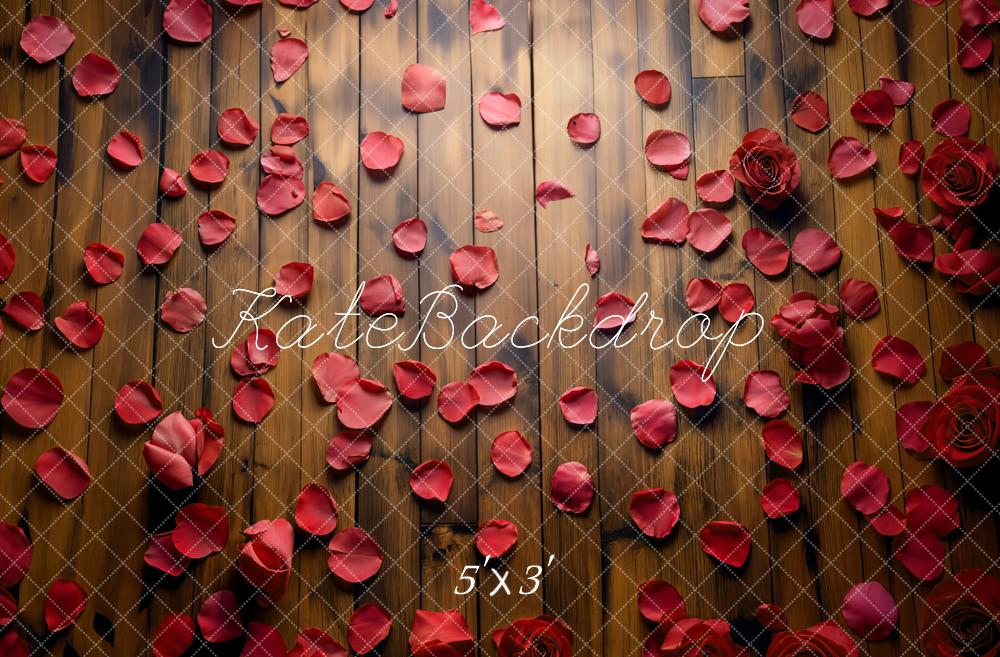 Kate Rose Petals Wooden Floor Backdrop Designed by Kate Image