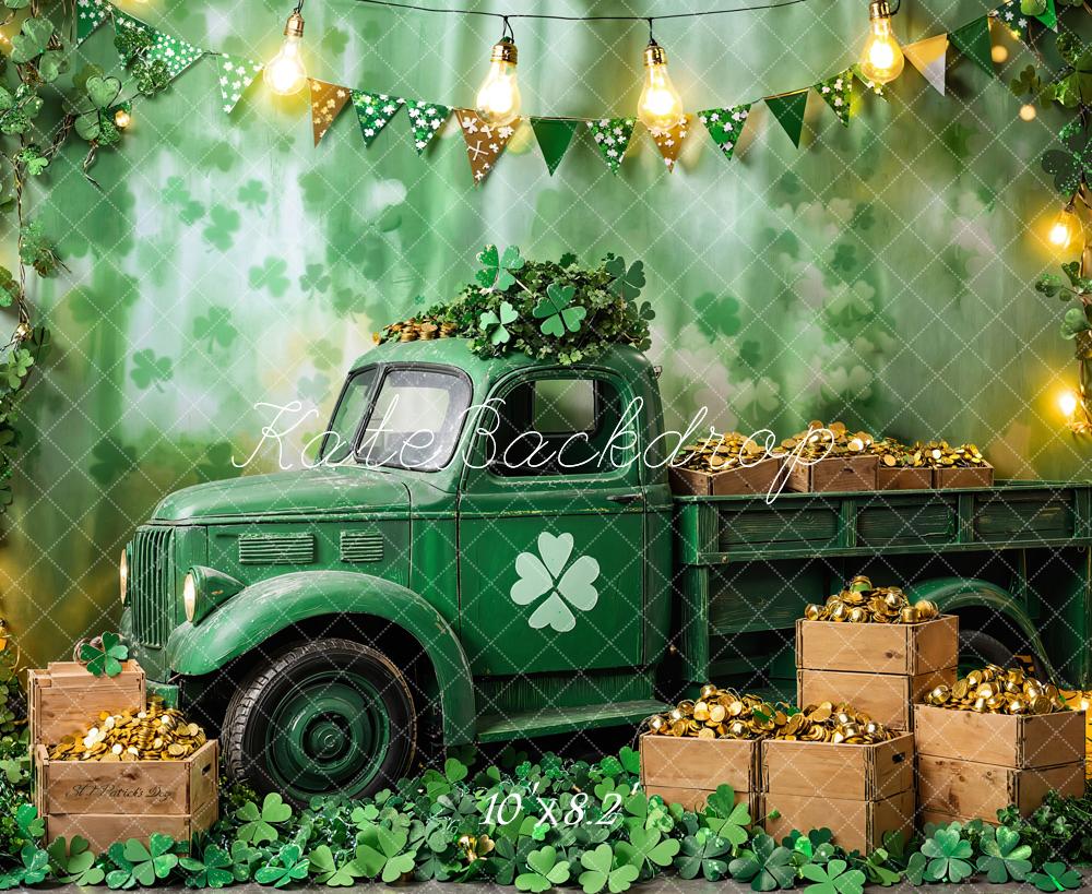 Kate St. Patrick's Day Shamrock Truck Backdrop Designed by Emetselch