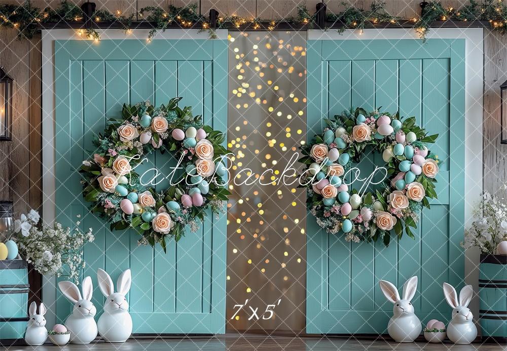 TEST Kate Easter Bunny Floral Wreath Barn Backdrop Designed by Mini MakeBelieve