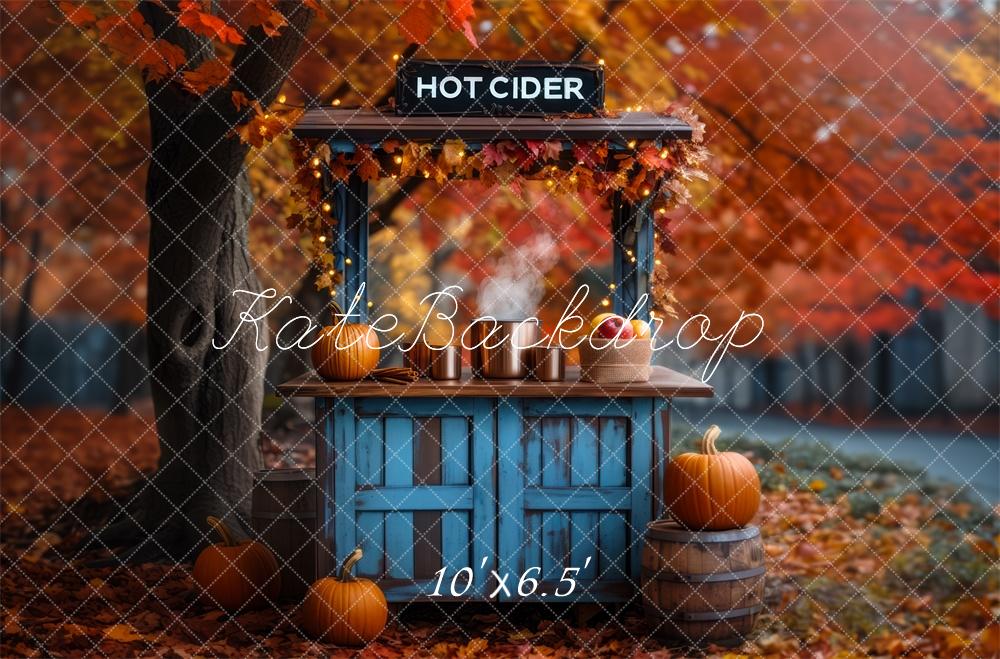 Kate Fall Hot Cider Stand Maple Backdrop Designed by Mini MakeBelieve