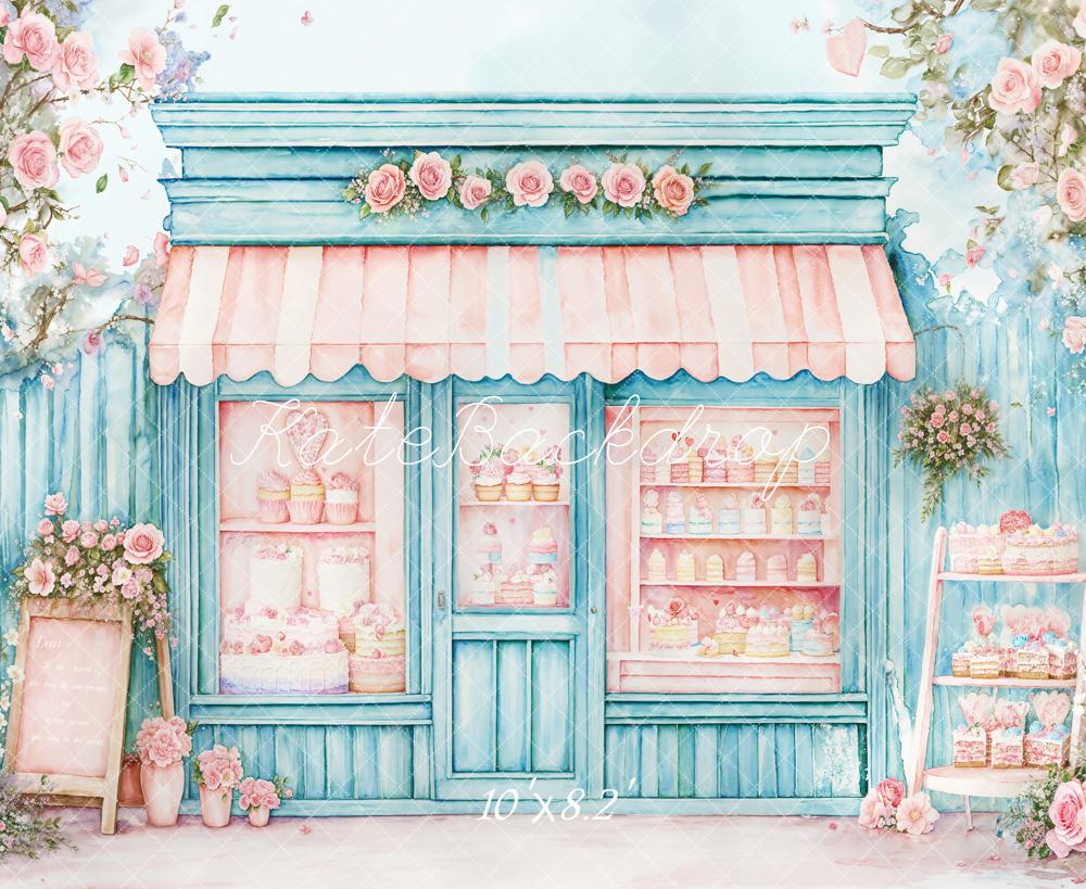 Kate Spring Cartoon Floral Bakery Shop Backdrop Designed by Emetselch