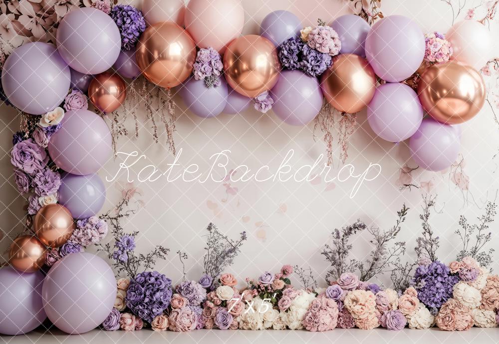 Kate Flower Arch With Colorful Balloons Backdrop Designed by Emetselch