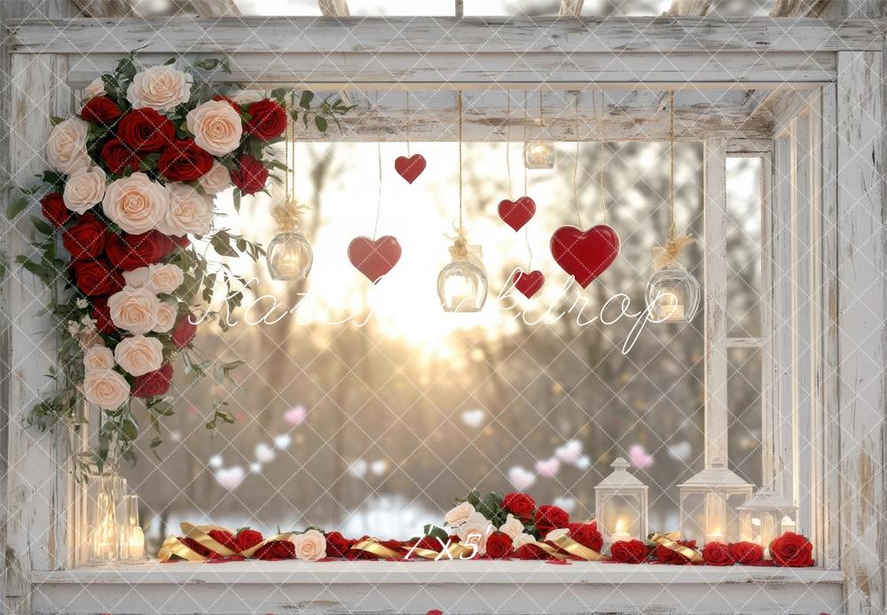 Kate Valentine's Roses Window Exterior Backdrop Designed by Mini MakeBelieve