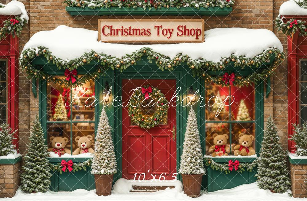 Kate Christmas Toy Shop Teddy Bears Backdrop Designed by Emetselch