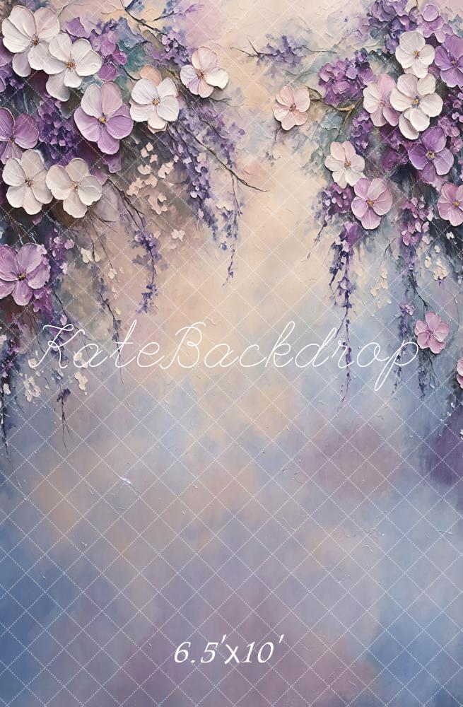 Kate Fine Art Purple Floral Pastel Backdrop Designed by Emetselch