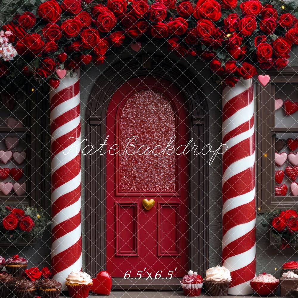 Kate Valentine's Candy House Roses Backdrop Designed by Mini MakeBelieve