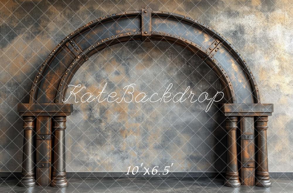 Fondo de acero vintage industrial con arco diseñado por Mini MakeBelieve