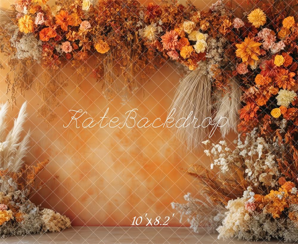 Arch per sfondo floreale boho autunnale progettato da Patty Roberts