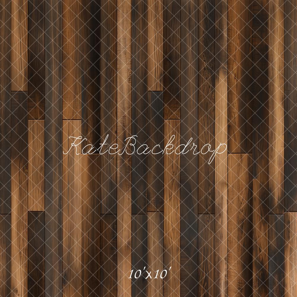 Retro Brown Wood Floor Backdrop Designed by Kate Image