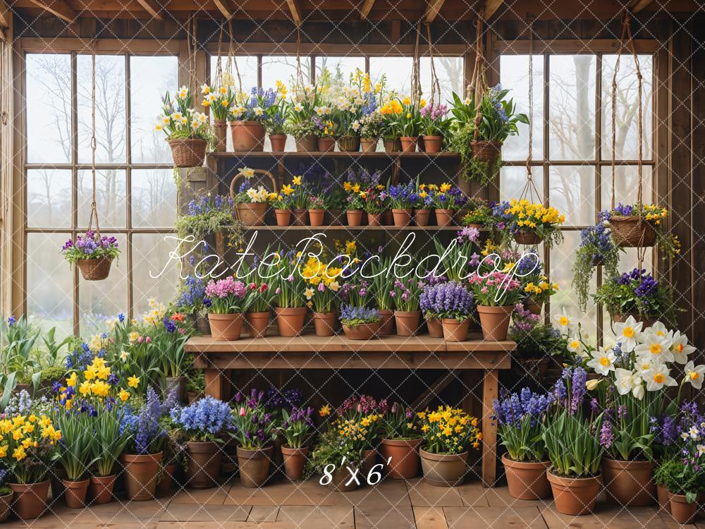 Kate Spring Flower Window Garden Backdrop Designed by Emetselch