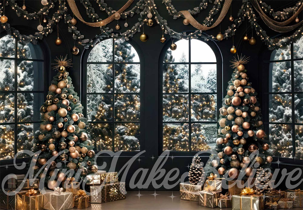 TEST Kate Winter Christmas Indoor Black Arched Window Backdrop Designed by Mini MakeBelieve