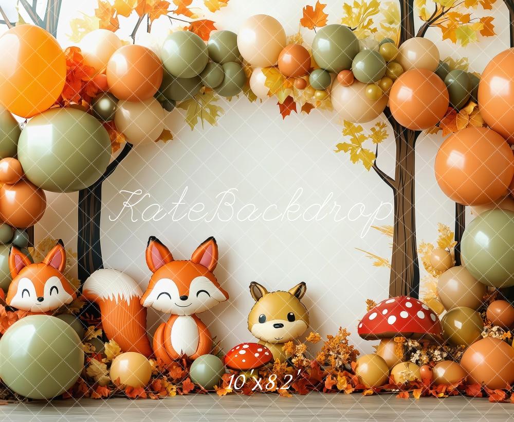 Fall Fox Cake Smash Foto Achtergrond Designed by Patty Roberts