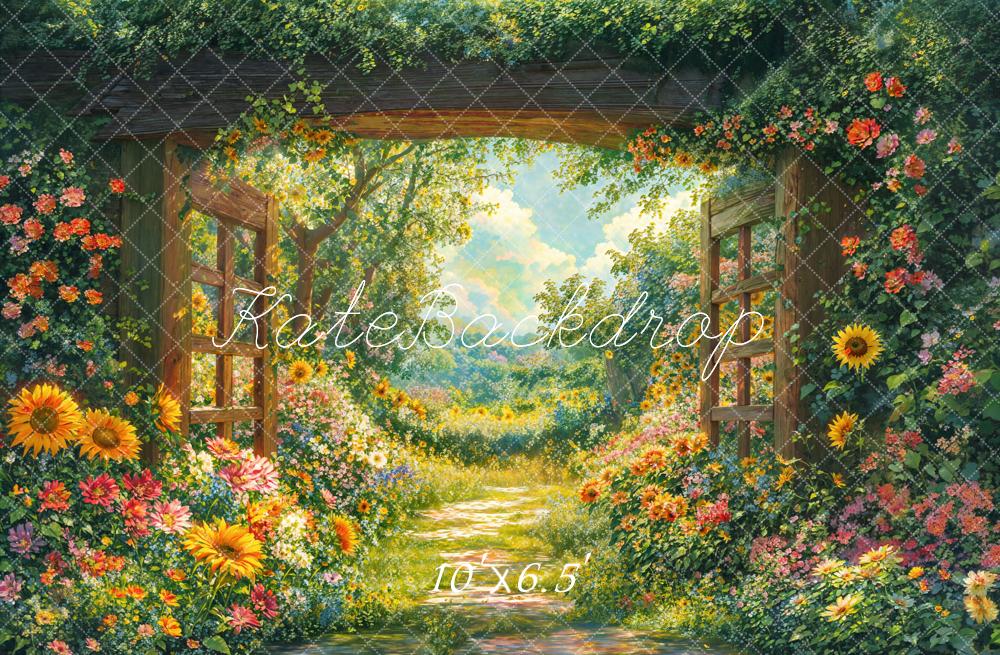 Kate Spring Garden Floral Arch Path Backdrop Designed by Emetselch