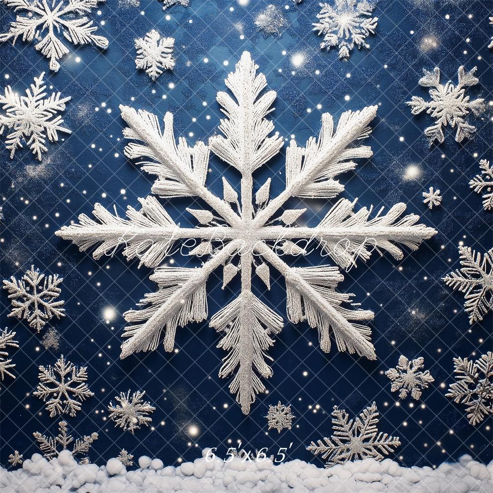 Kate Blue Winter Snowflakes Backdrop Designed by Patty Roberts