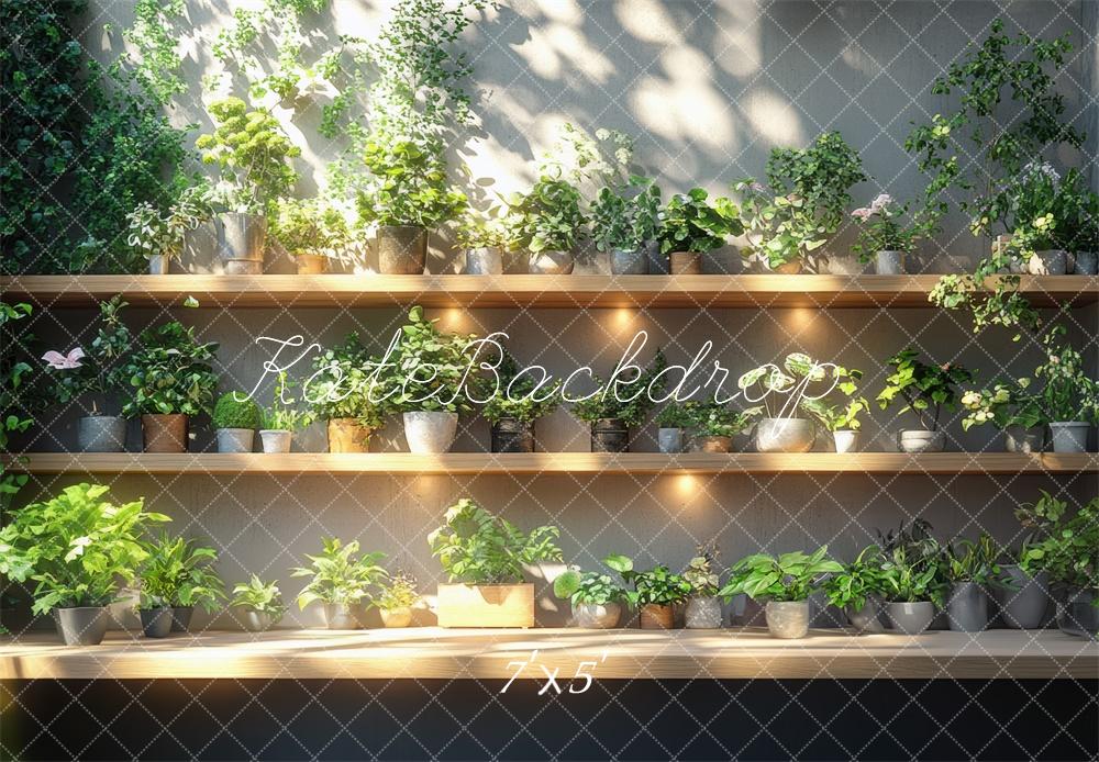 Kate Greenery Plant Shelves Backdrop Designed by Mini MakeBelieve