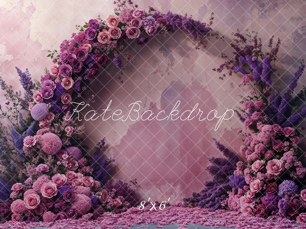 Kate Mother's Day Purple Flower Arch Backdrop Designed by Emetselch