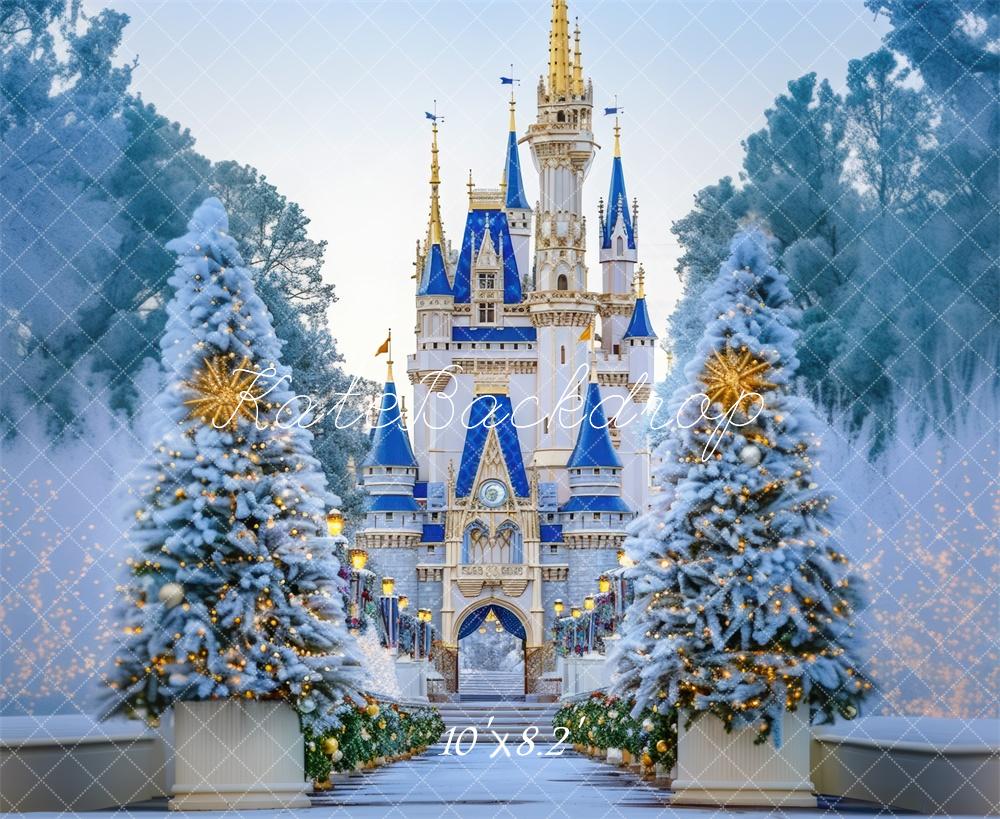 Kerst Frozen Kingdom Kasteel Foto Achtergrond Designed by Mini MakeBelieve