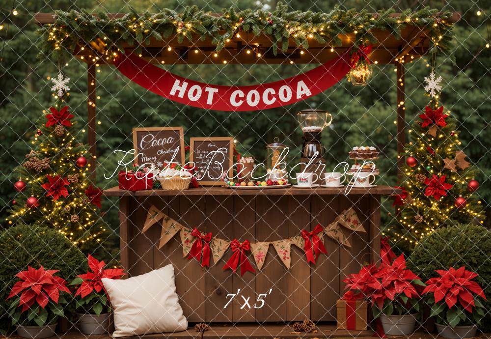 Kersttuin Hot Cocoa Booth Foto Achtergrond Designed by Emetselch