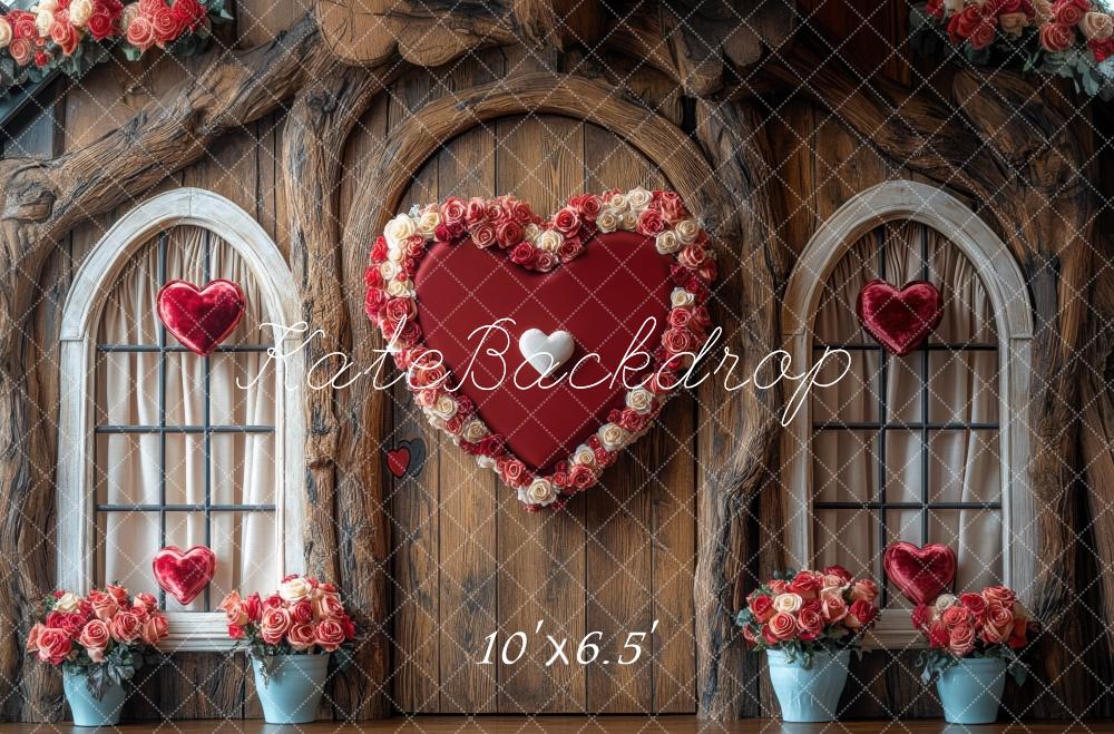 Valentine Hart Rozen Hobbit Huis Foto Achtergrond Designed by Mini MakeBelieve