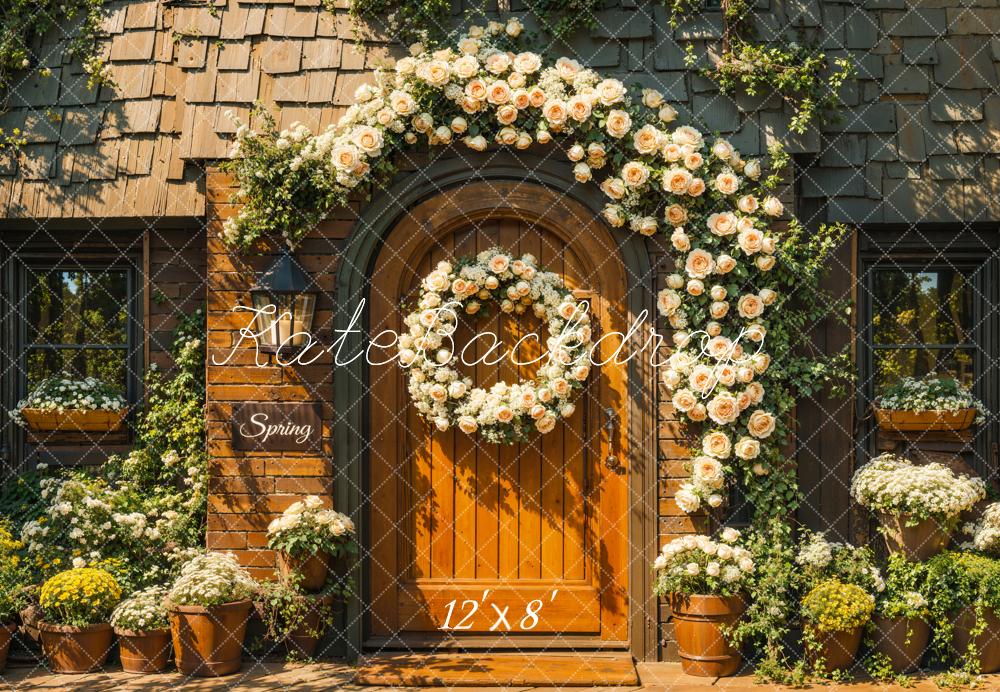 Kate Spring Floral Arch Door Sunshine Backdrop Designed by Emetselch