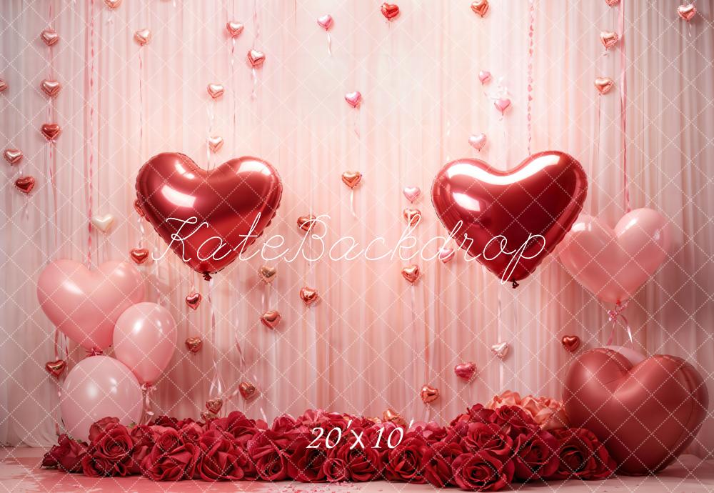 Valentine Hart Rozen Ballonnen Foto Achtergrond Designed by Emetselch