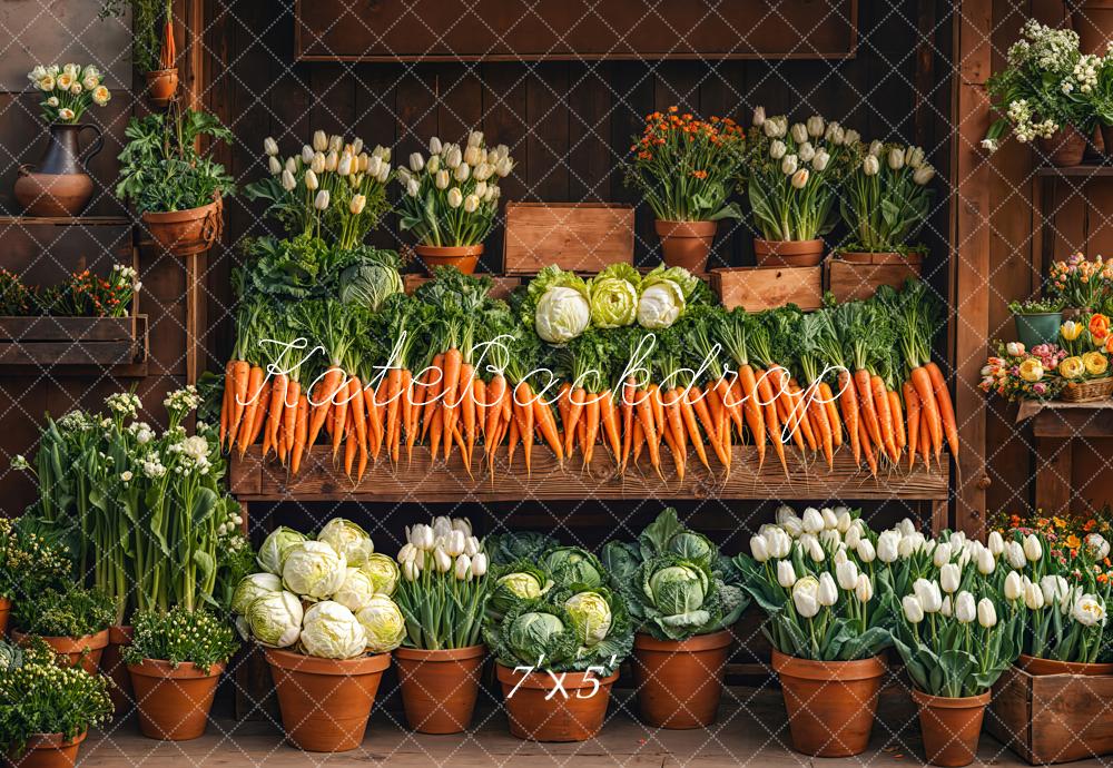 Lightning Deal #5 Kate Easter Market Carrots Flowers Backdrop Designed by Emetselch