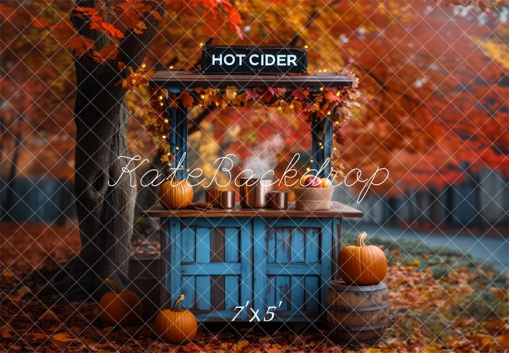 Kate Fall Hot Cider Stand Maple Backdrop Designed by Mini MakeBelieve