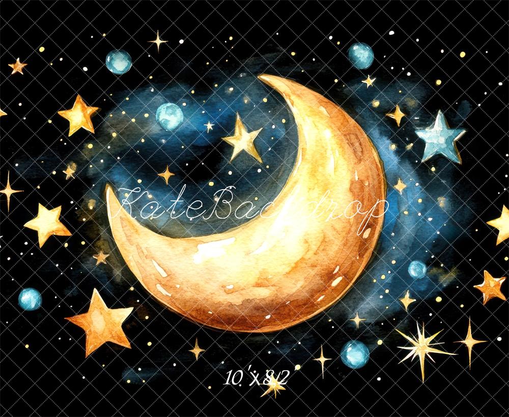 Fondo de Noche Estrellada de Luna Diseño de Mini MakeBelieve