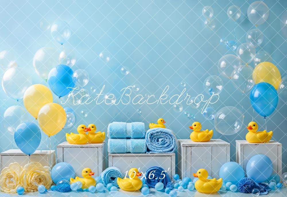 TEST Kate Cake Smash Duck Balloon Shower Backdrop Designed by Emetselch