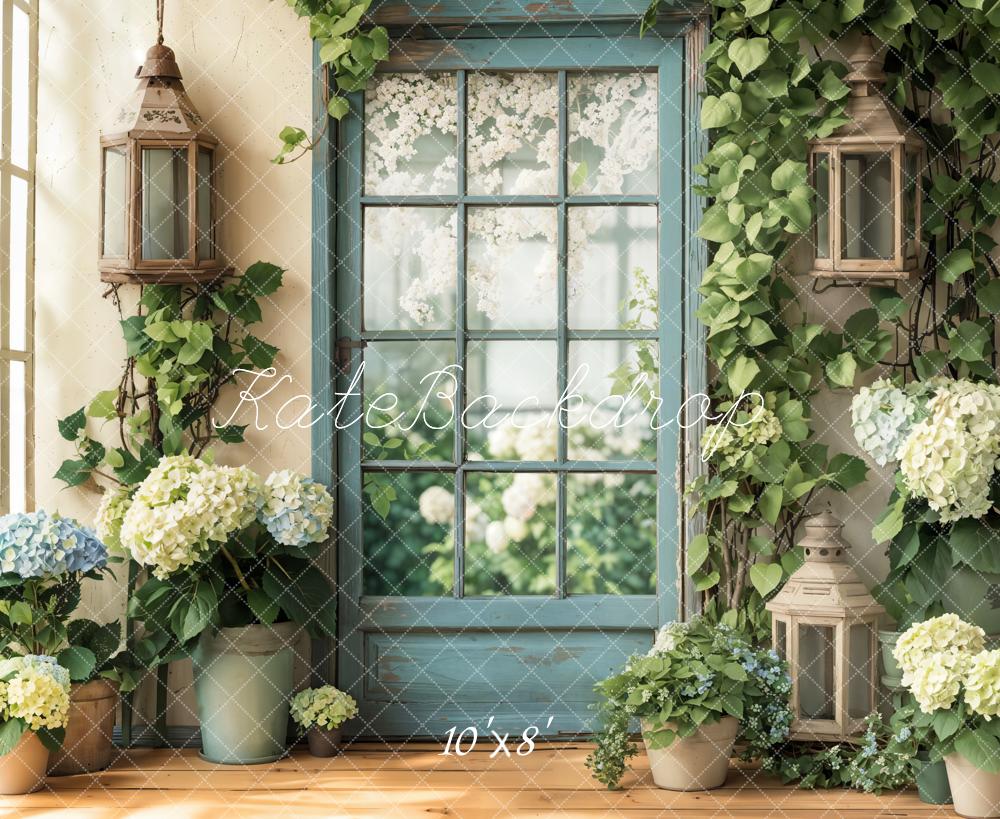 Lightning Deal #5 Kate Spring Floral Window Door Hydrangeas Backdrop Designed by Emetselch